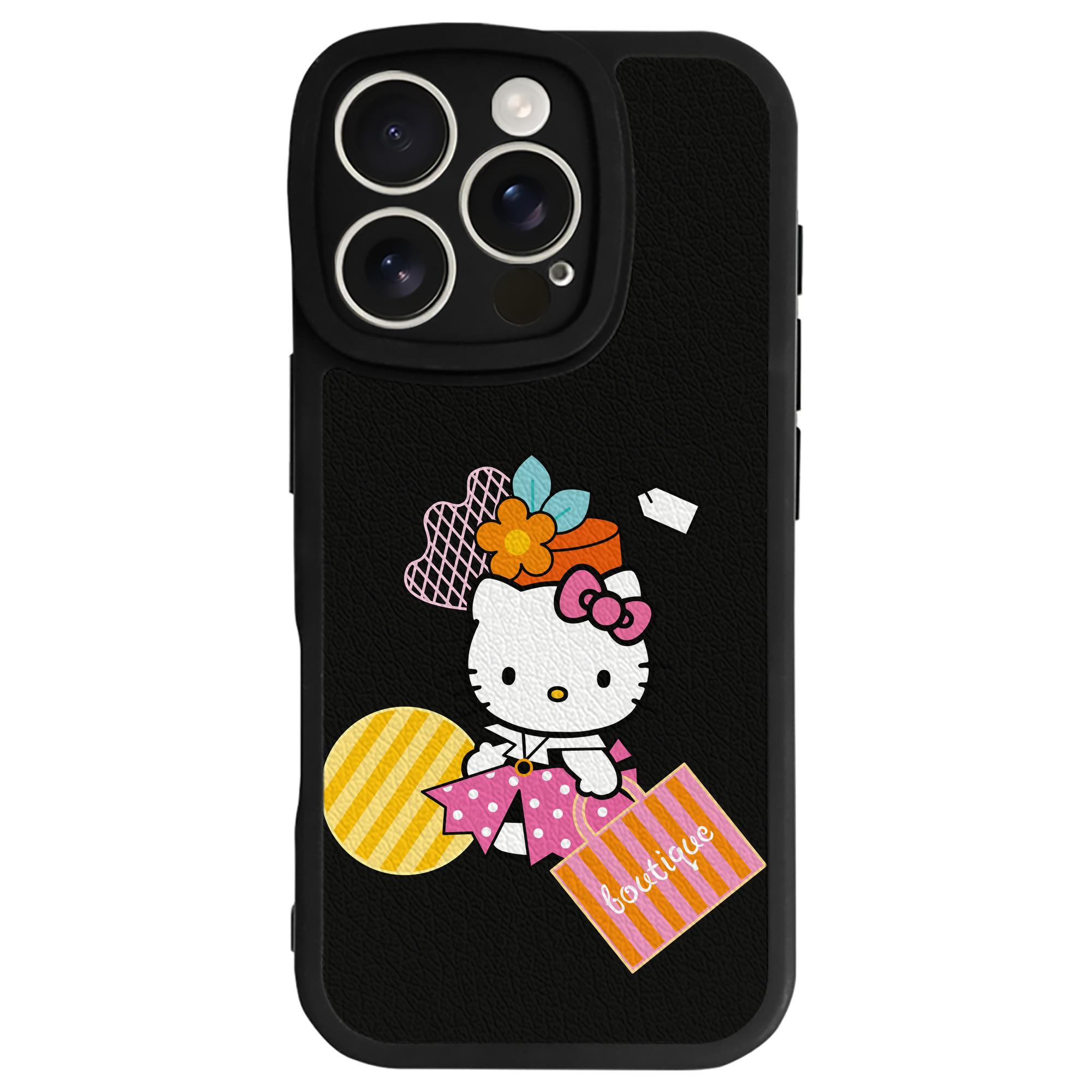 （画像用） Hello Kitty ハローキティ 【iPhone 16シリーズ対応】シリコンスマホケース（レザー調） 材質：シリコン